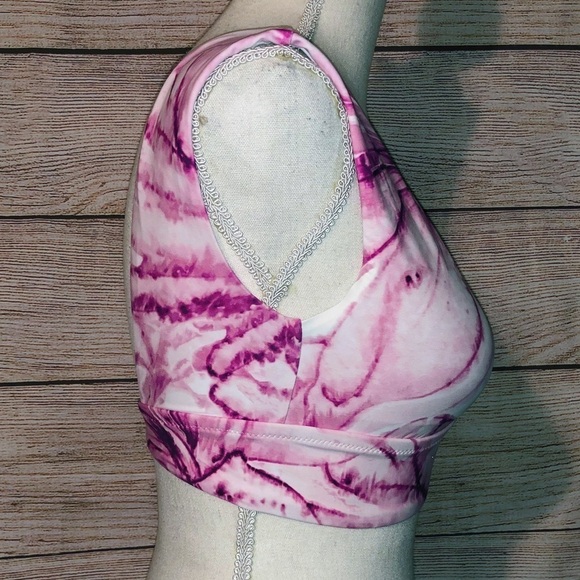 CALIA By Carrie Underwood Wide Strap Tie-dye Pink Long Line Bikini Size XS - Picture 3 of 15